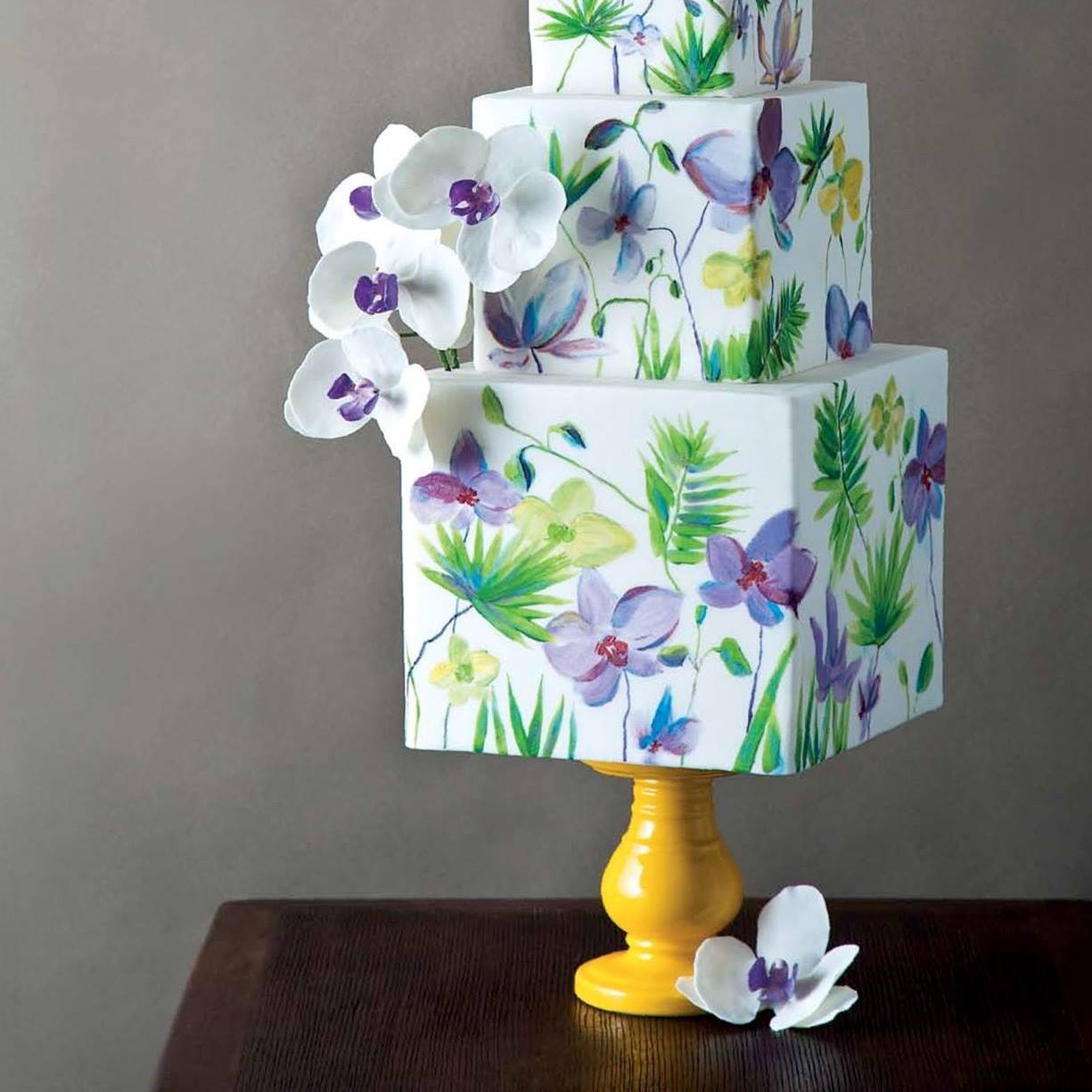 Real orchids + painted orchids = lovely!