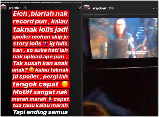 Penyanyi Ara Johari pernah mencetuskan kontroversi IG Story ketika menonton Avengers.
