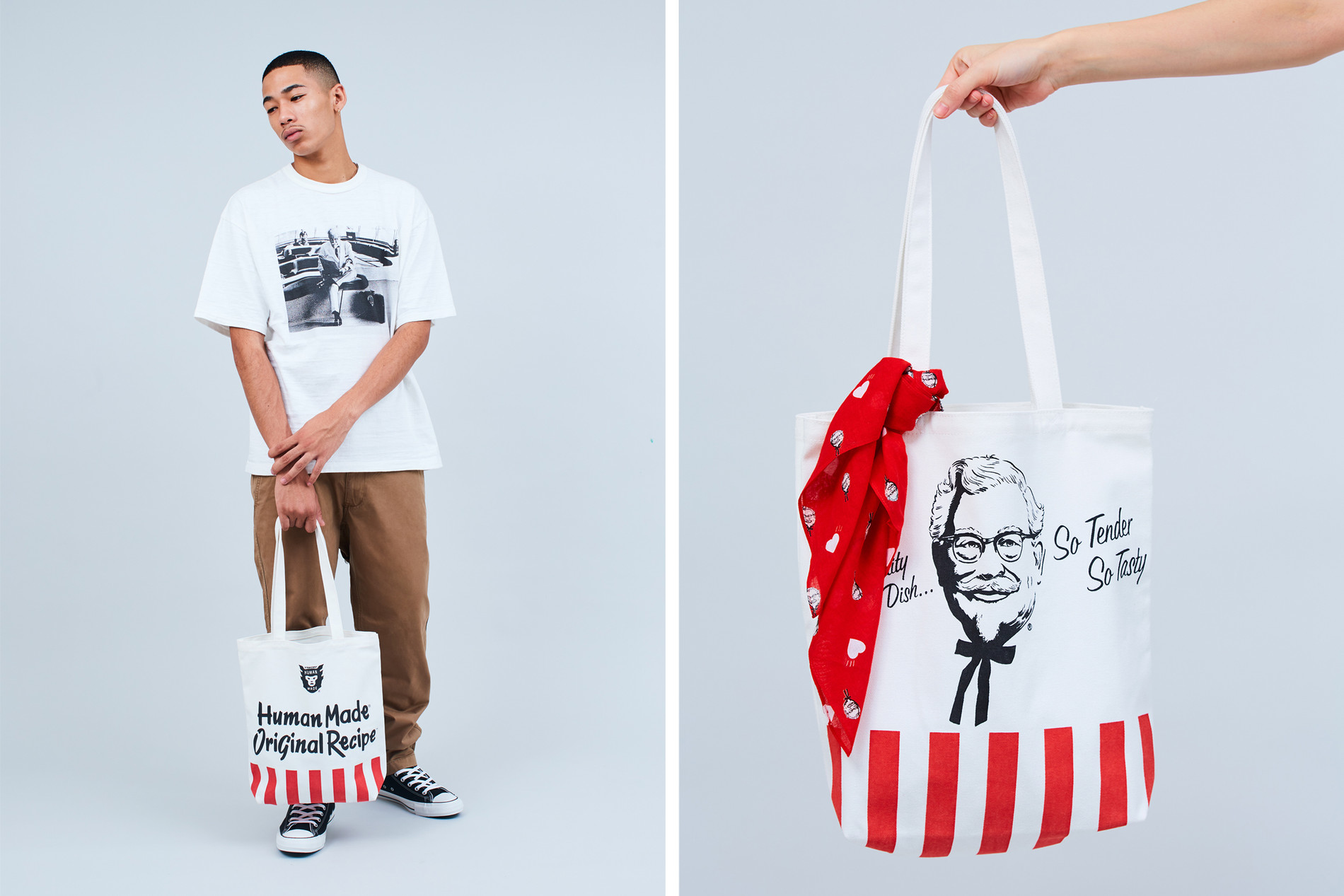 KFC/Hypebeast Can you spot who is on the t-shirt the guy is wearing?