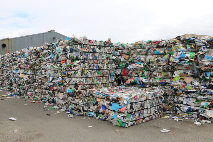 Plastic waste from the UK ready to be exported.
