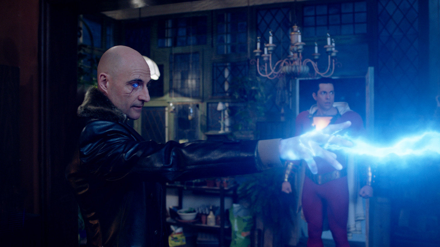 Mark Strong plays the villain who missed his shot at becoming Shazam.