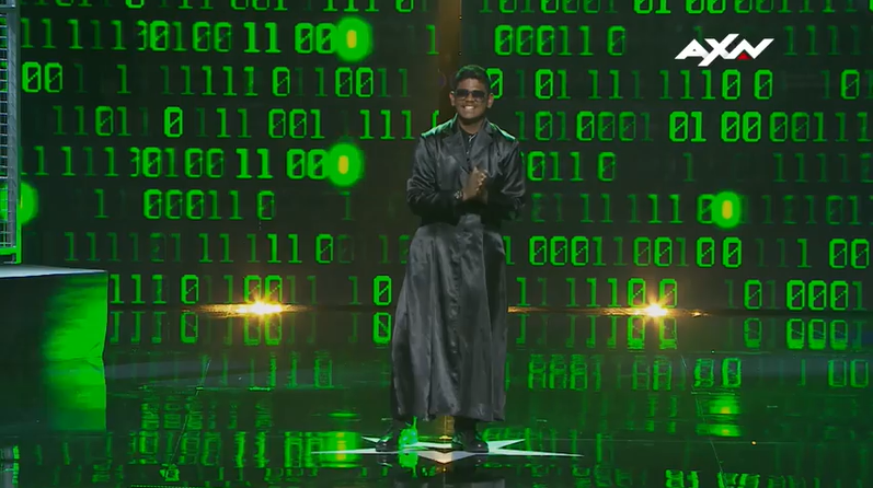 AXN Asia Yaashwin performing during the finals with his 'Matrix' look.