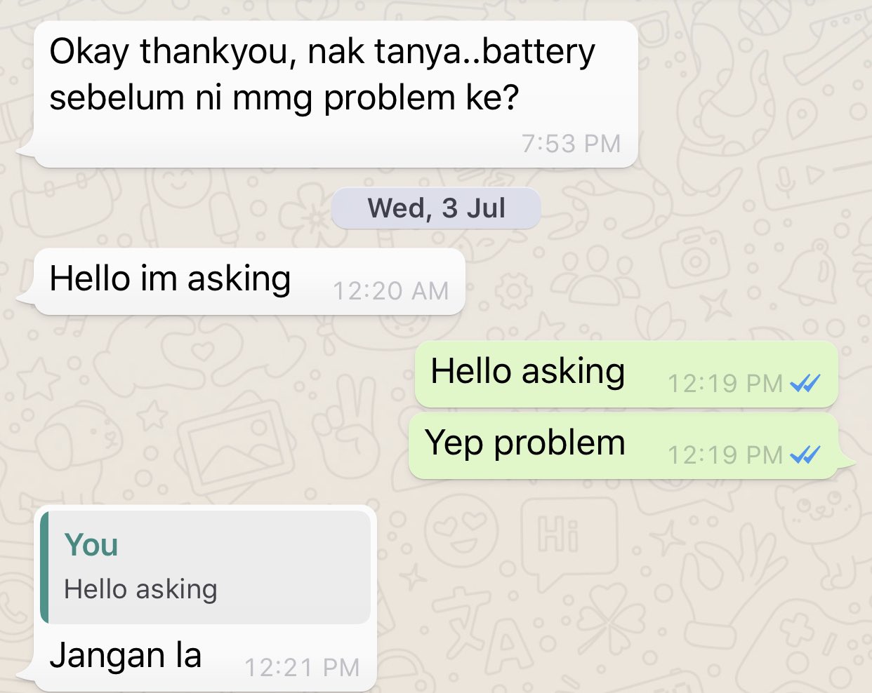 Hi asking, nice to meet you.