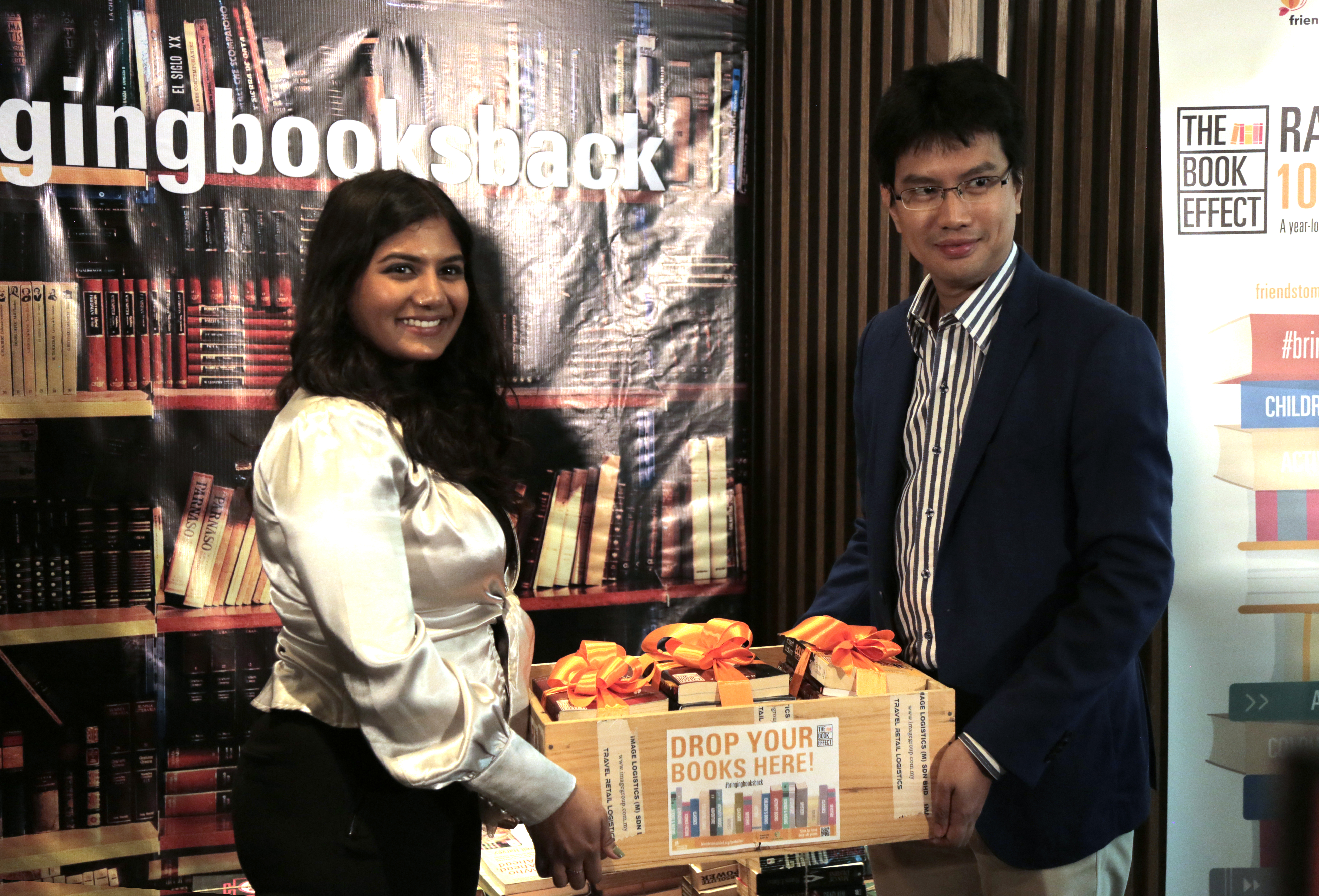 The Book Effect project lead Apshy Vimal and YAM Tunku Zain Al-Abidin Muhriz at the launch