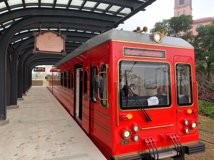 The campus is connected by its own train system.
