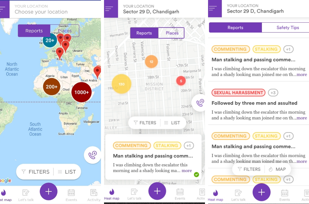You can share your story on the app, which will help the safecity team to collect data.
