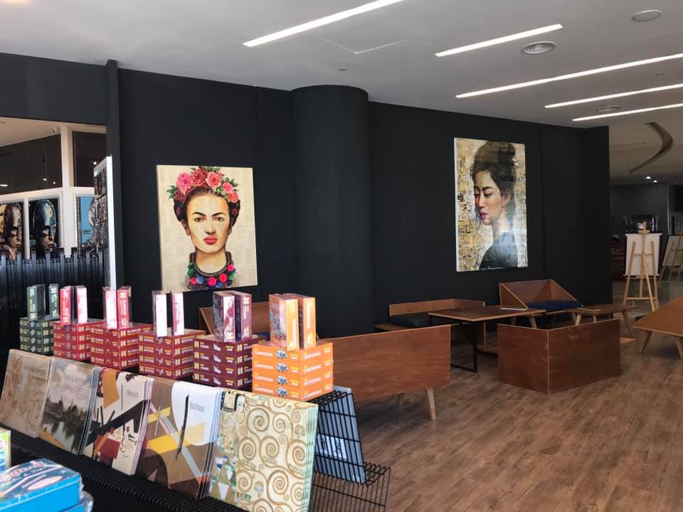 The cosy seating area at the eighth floor cafe.