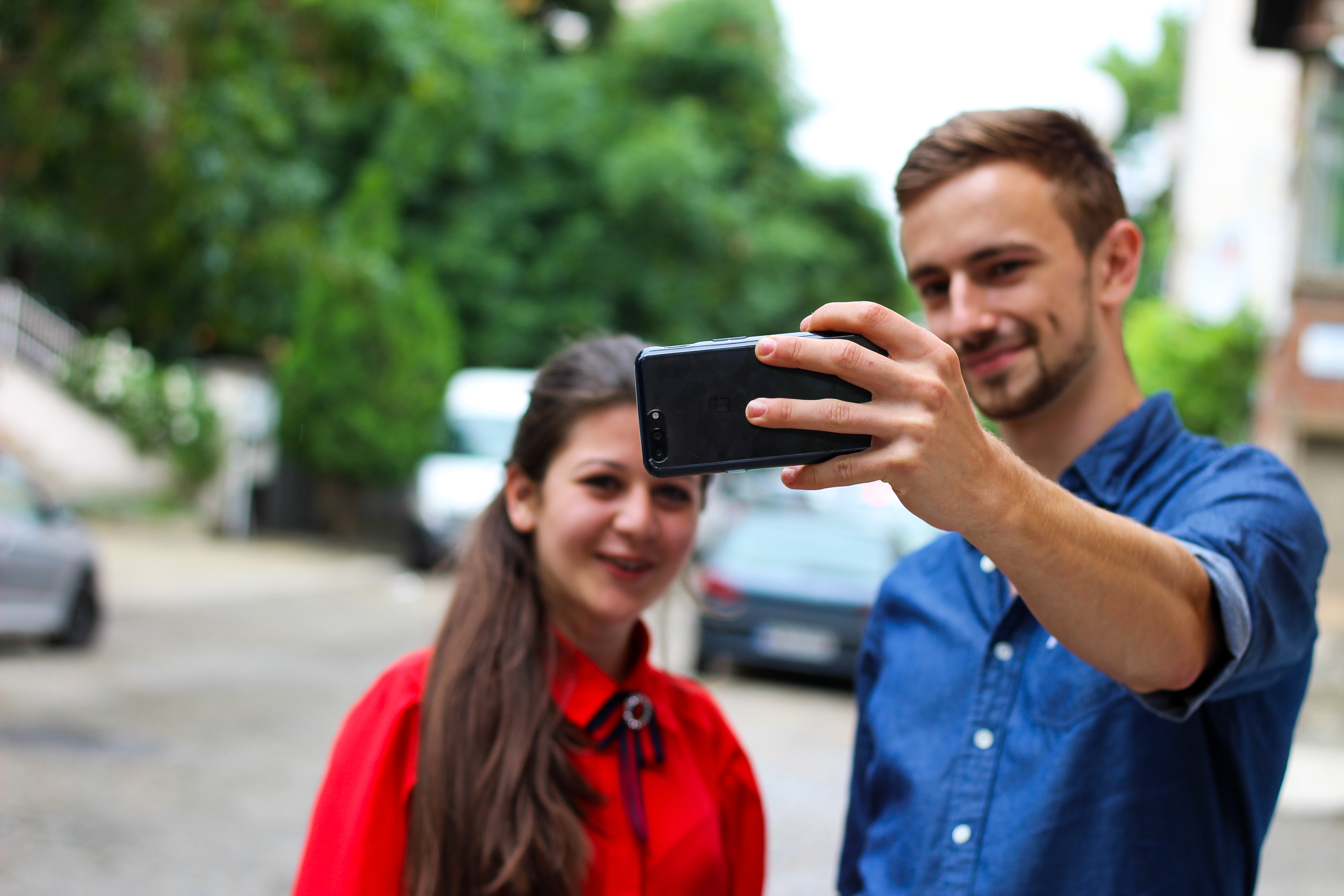 Let's take a selfie, she said.