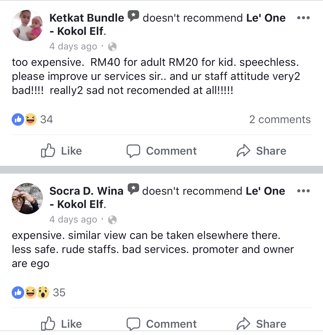 Antara komen jujur pengunjung yang sudah sampai.