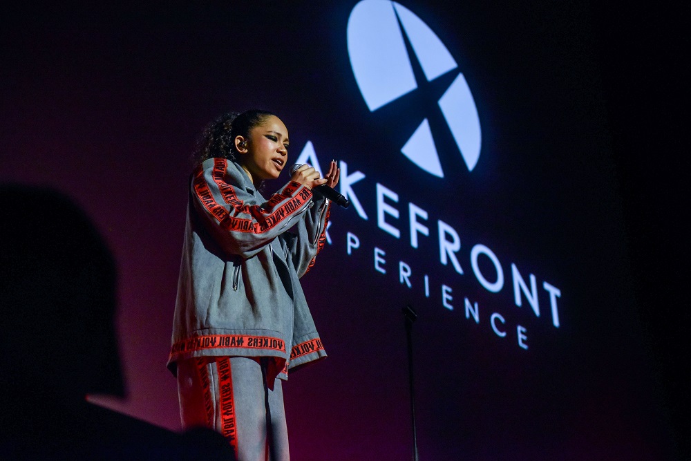 Rising hip-hop artist Zamaera performing during the launch.