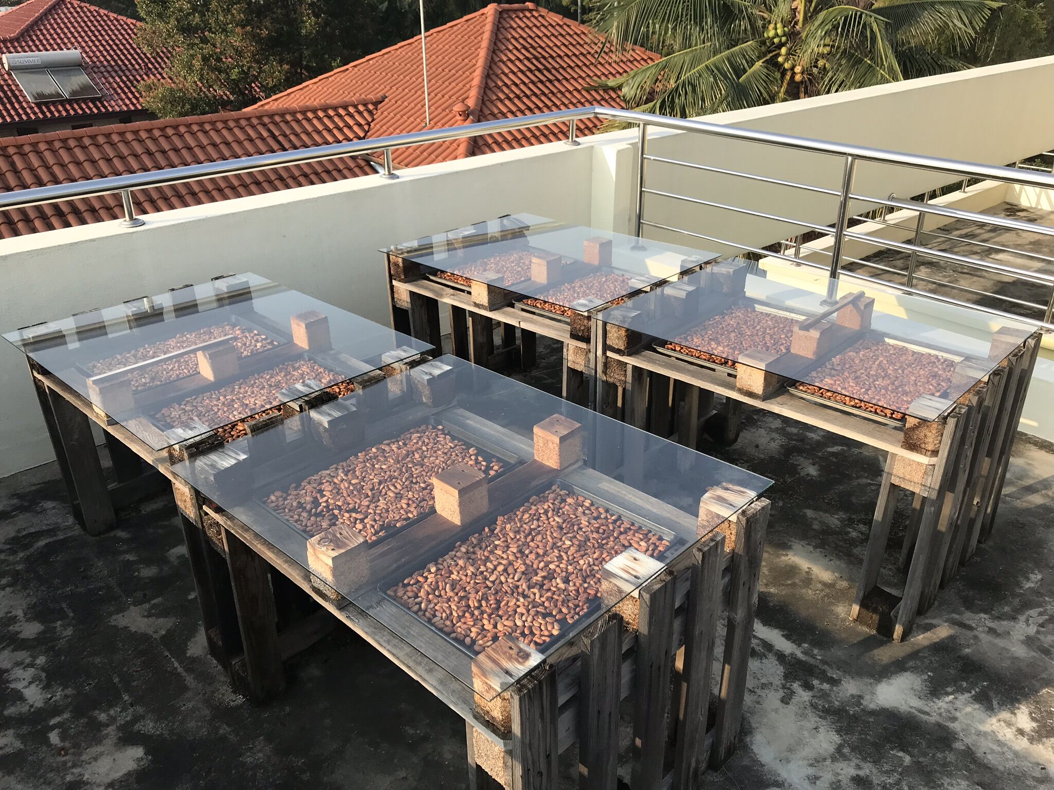 The drying process.