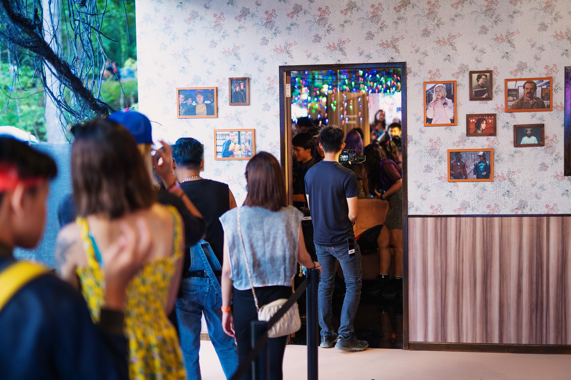 The queue to enter Will Byer's Living Room.