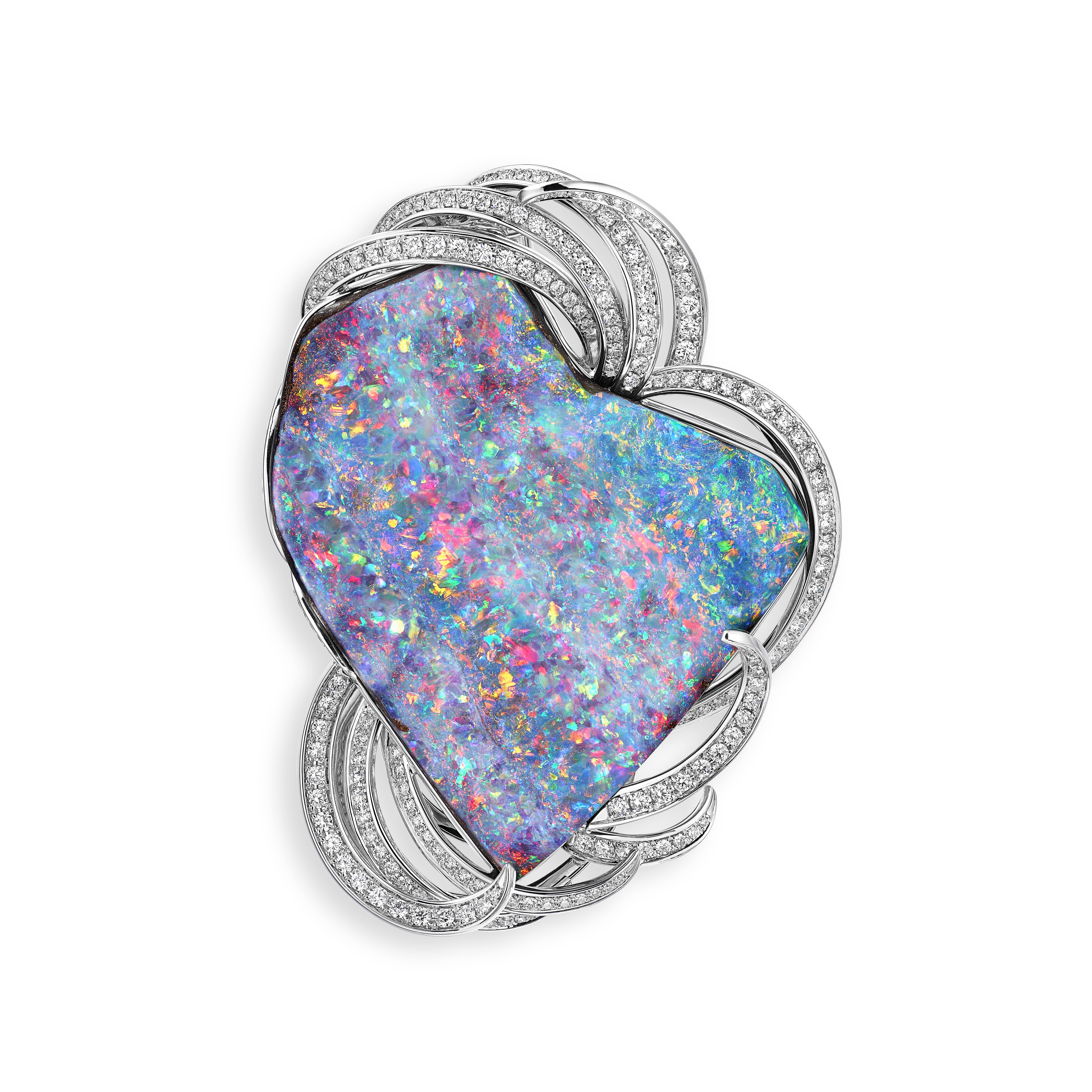 Radiant Plumes Boulder Opal Brooch