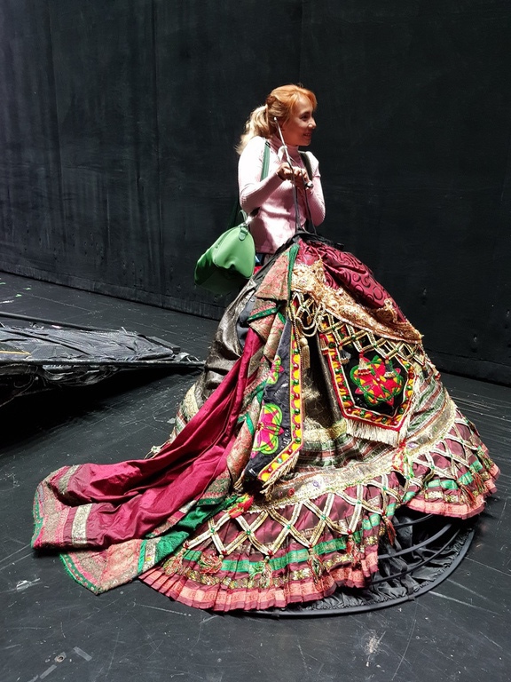 One of the skirts worn by a soprano singer in the show that weighs at least 15kg