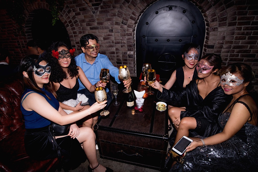 Sugarbook Happy campers at the masquerade party.