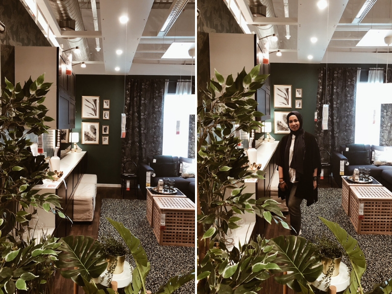 Ruang tamu dengan tema segar.