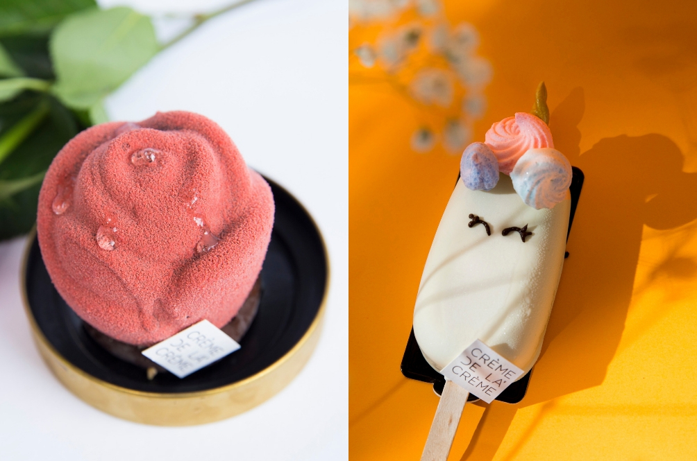 Siap dengan titisan air ya pada bunya aiskrim ini.