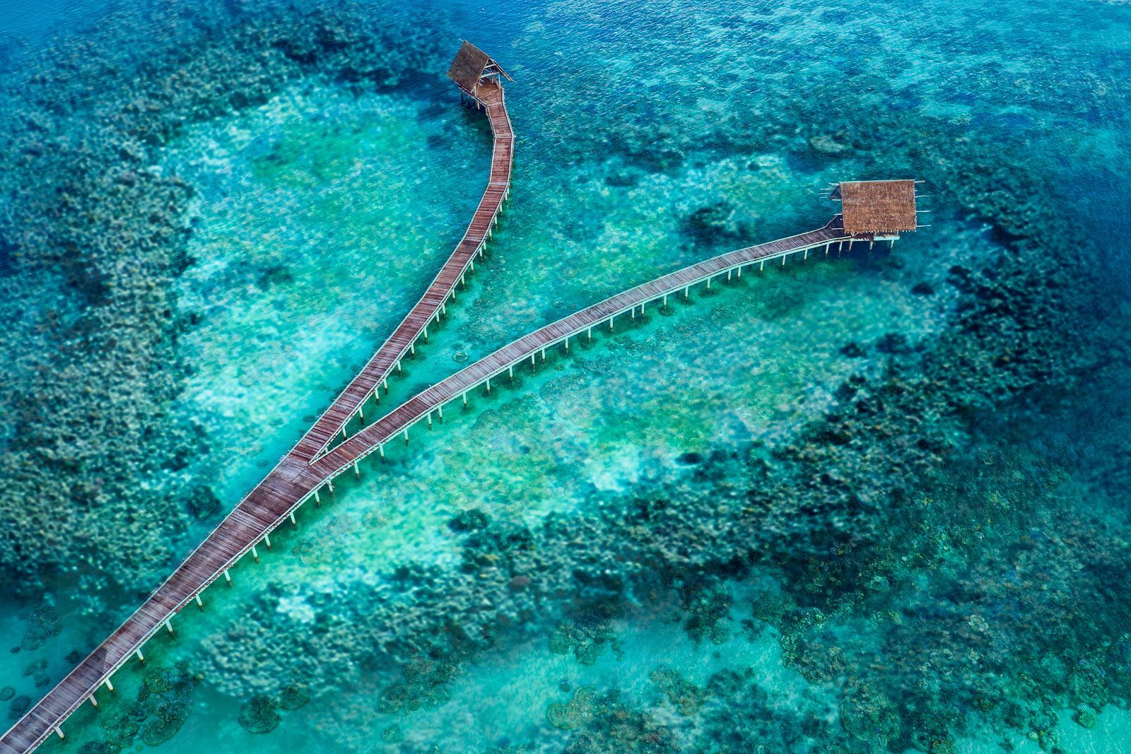 Did you notice the heart-shape surrounding the water chalet?