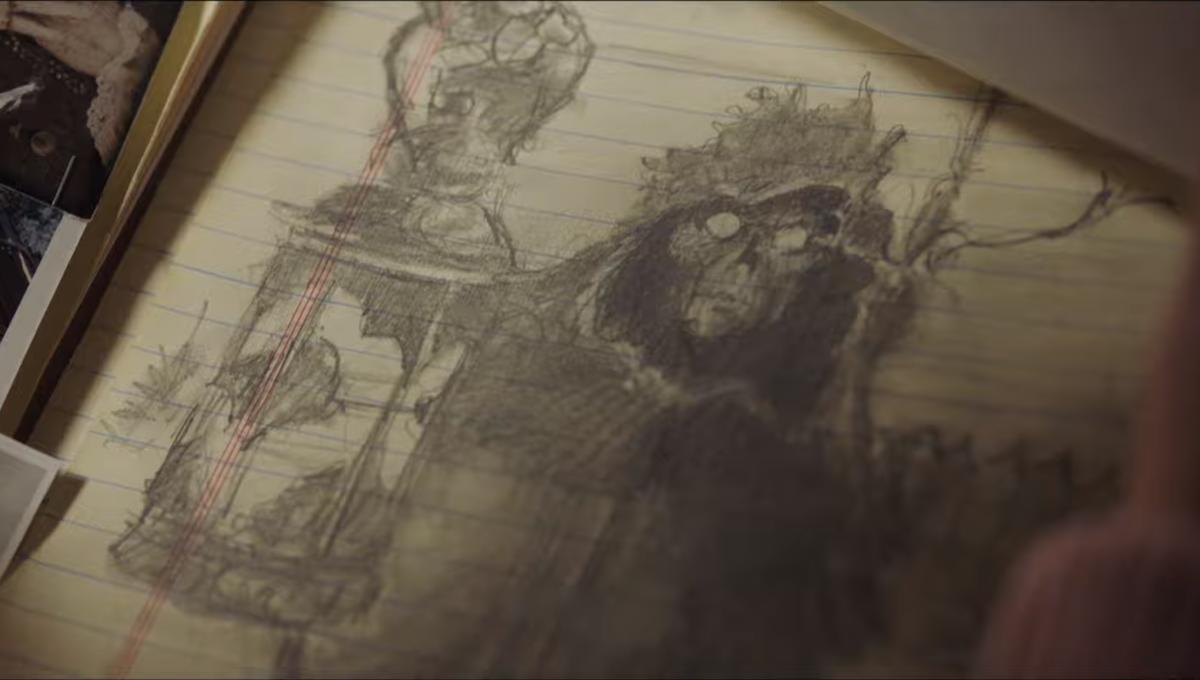 A sketch of the Ferryman as seen in the trailer.
