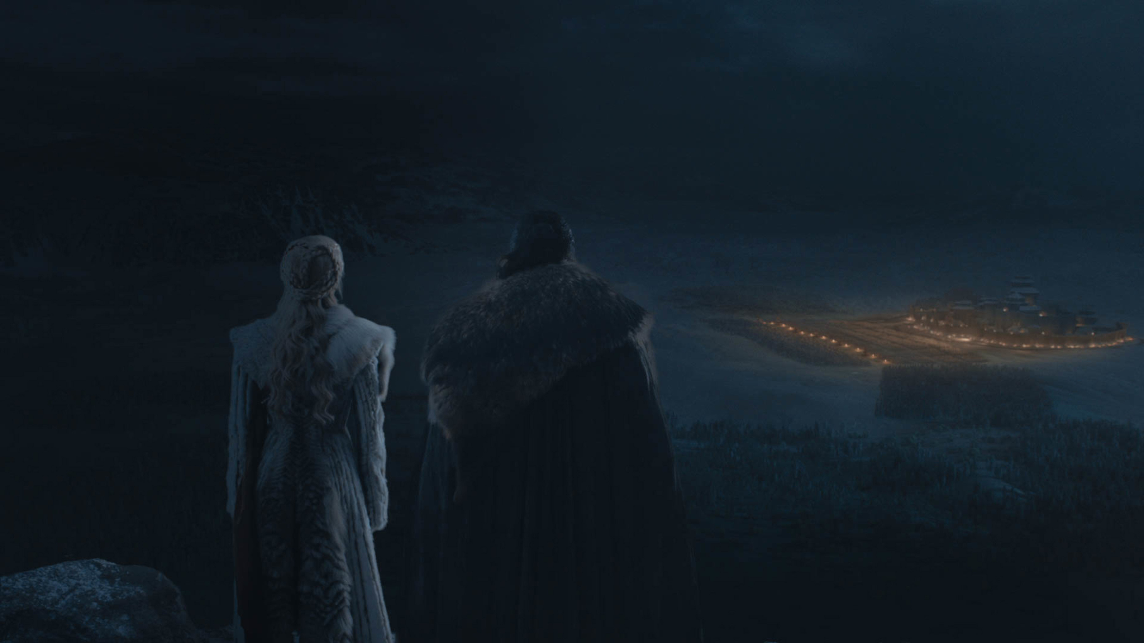 Dany and Jon standing on the hill...