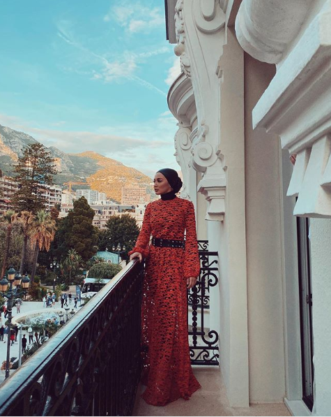 Neelofa pictured in Monaco for the awards.