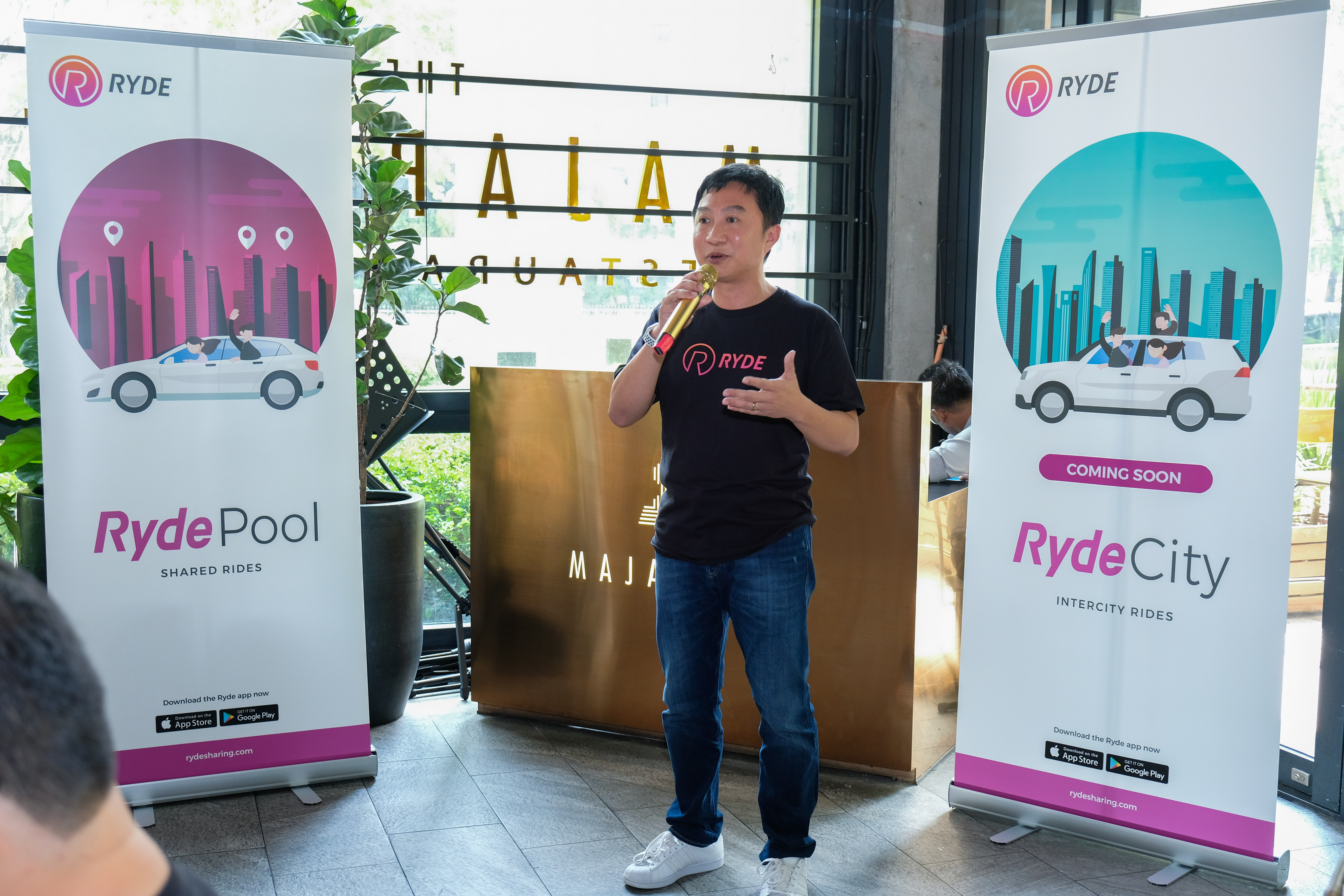 Terence Zou during the launch of RydePool app