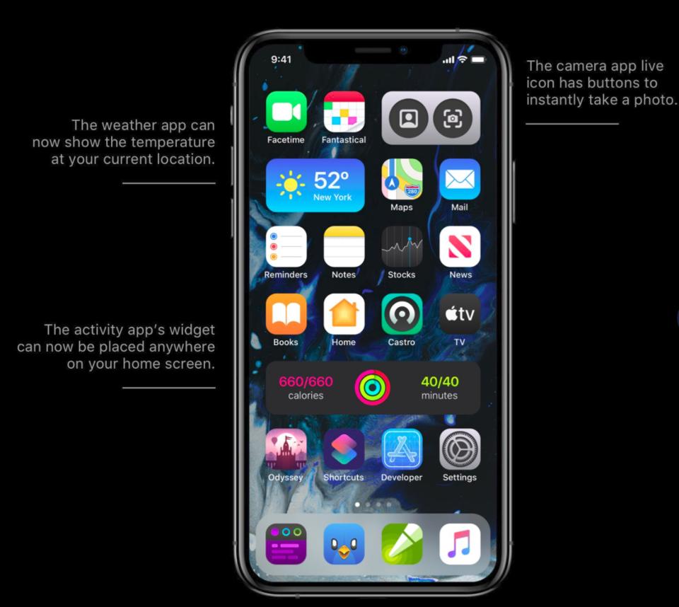 A concept of what the new home screen could look like.