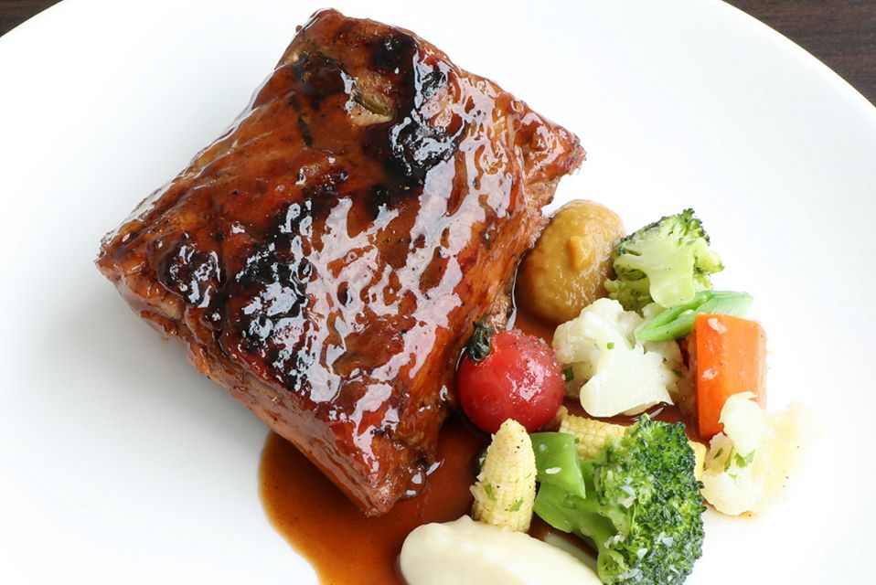 Arte Restaurant Chargrilled Glazed Pork Ribs.