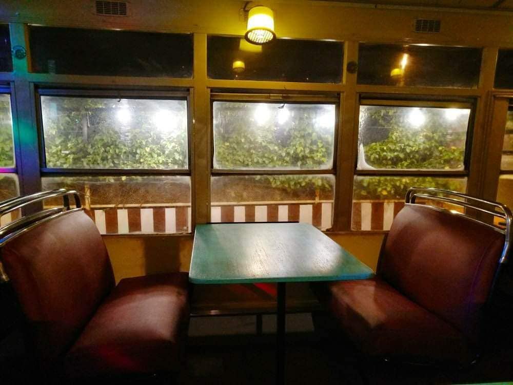 Dine in an old, refurbished bus