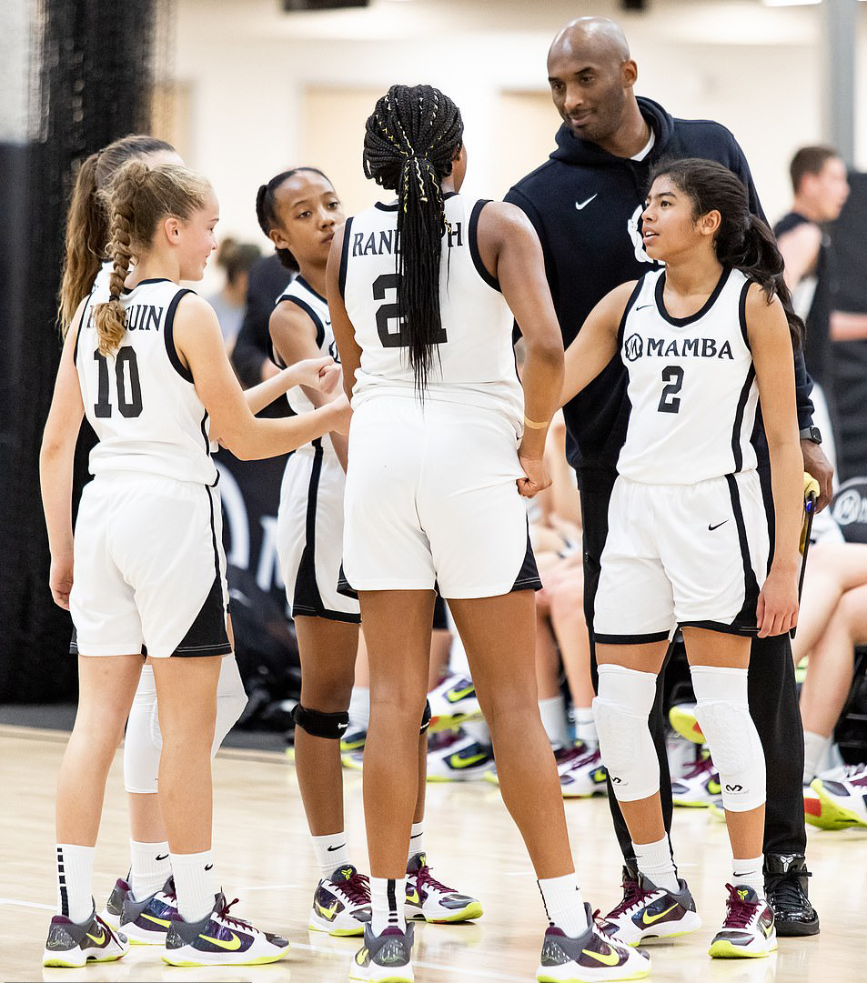 Kobe was at the Academy to coach Gianna's team.