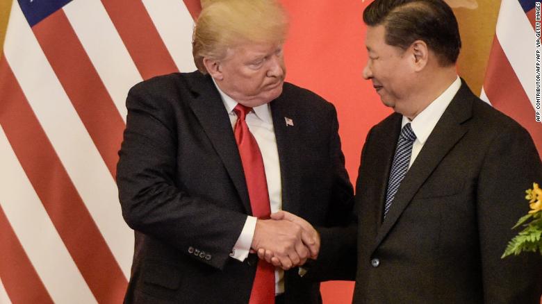 US president Donald Trump and China president Xi Jinping