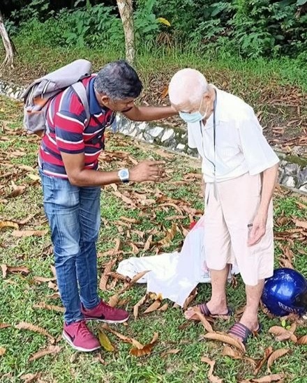Helping an elderly uncle.
