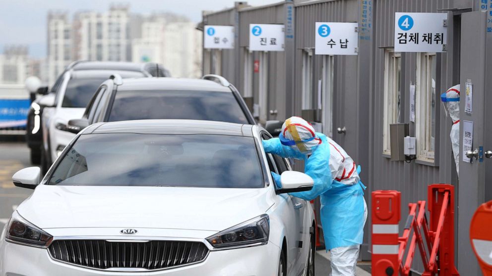 Drive-thru Covid-19 test in South Korea