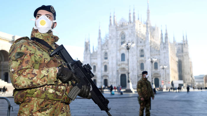 Military presence can be seen