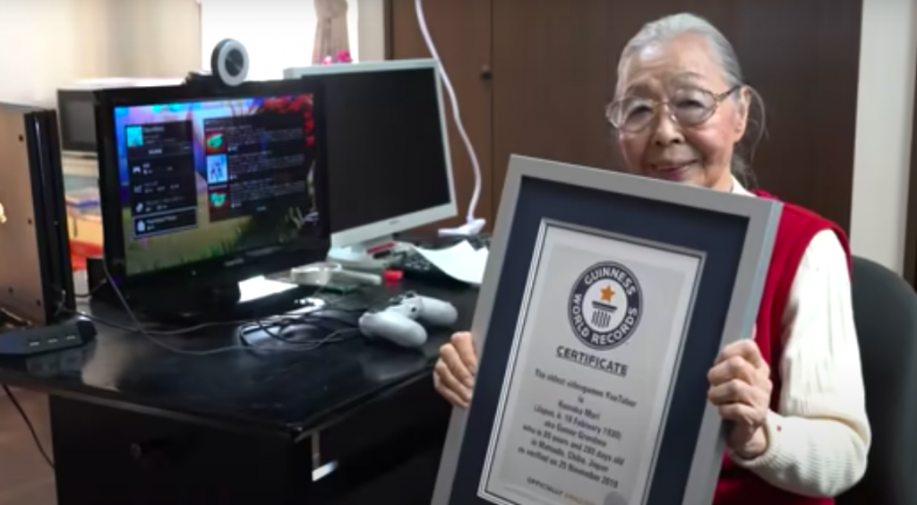 Proud grandma with her record.