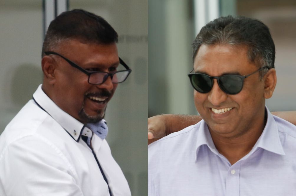 Anwer and Zackeer leaving the court after their hearing in March 2020.