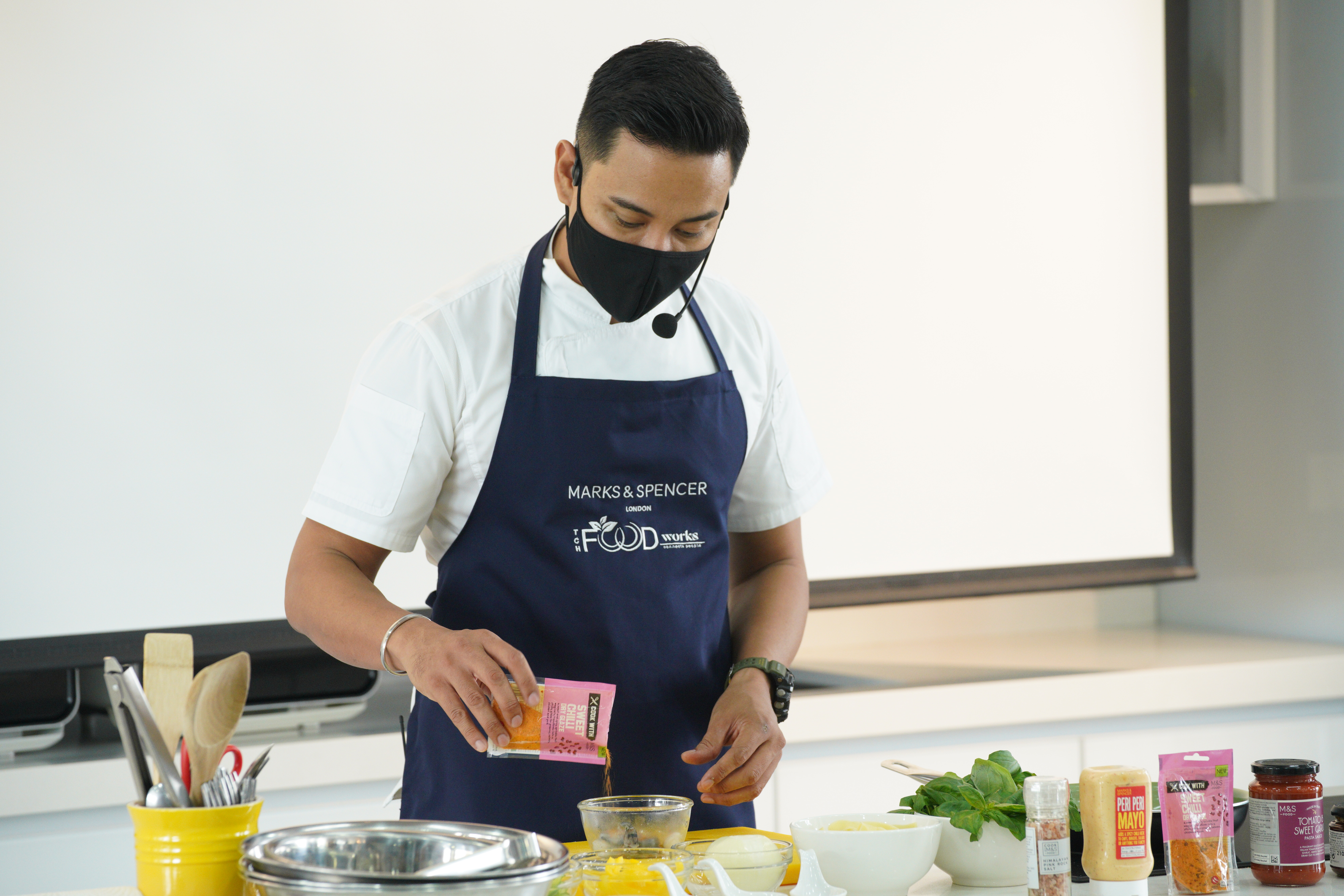 Chef Collin Edwards showing us how to cook up a storm