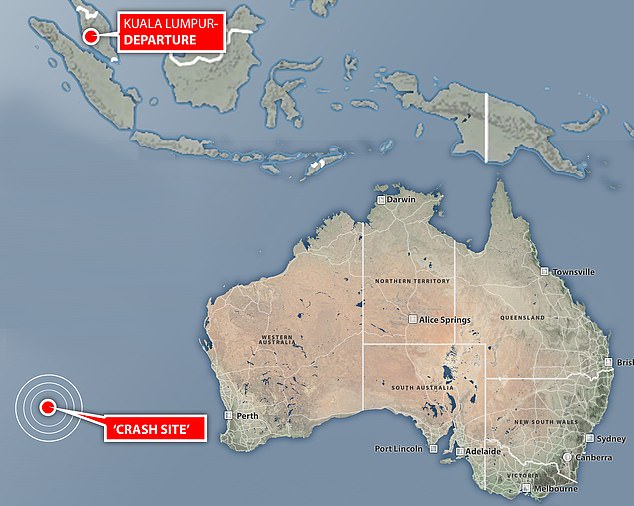 The crash location believed to be of MH370.
