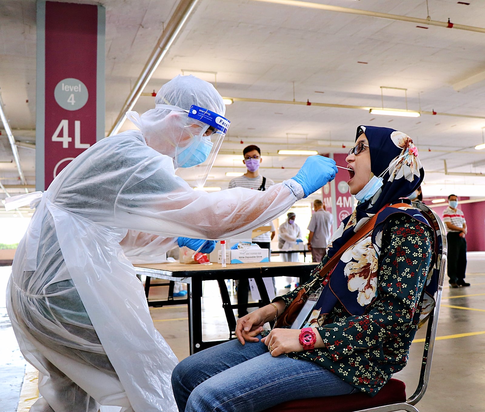 Mass testing being carried out by the mall.
