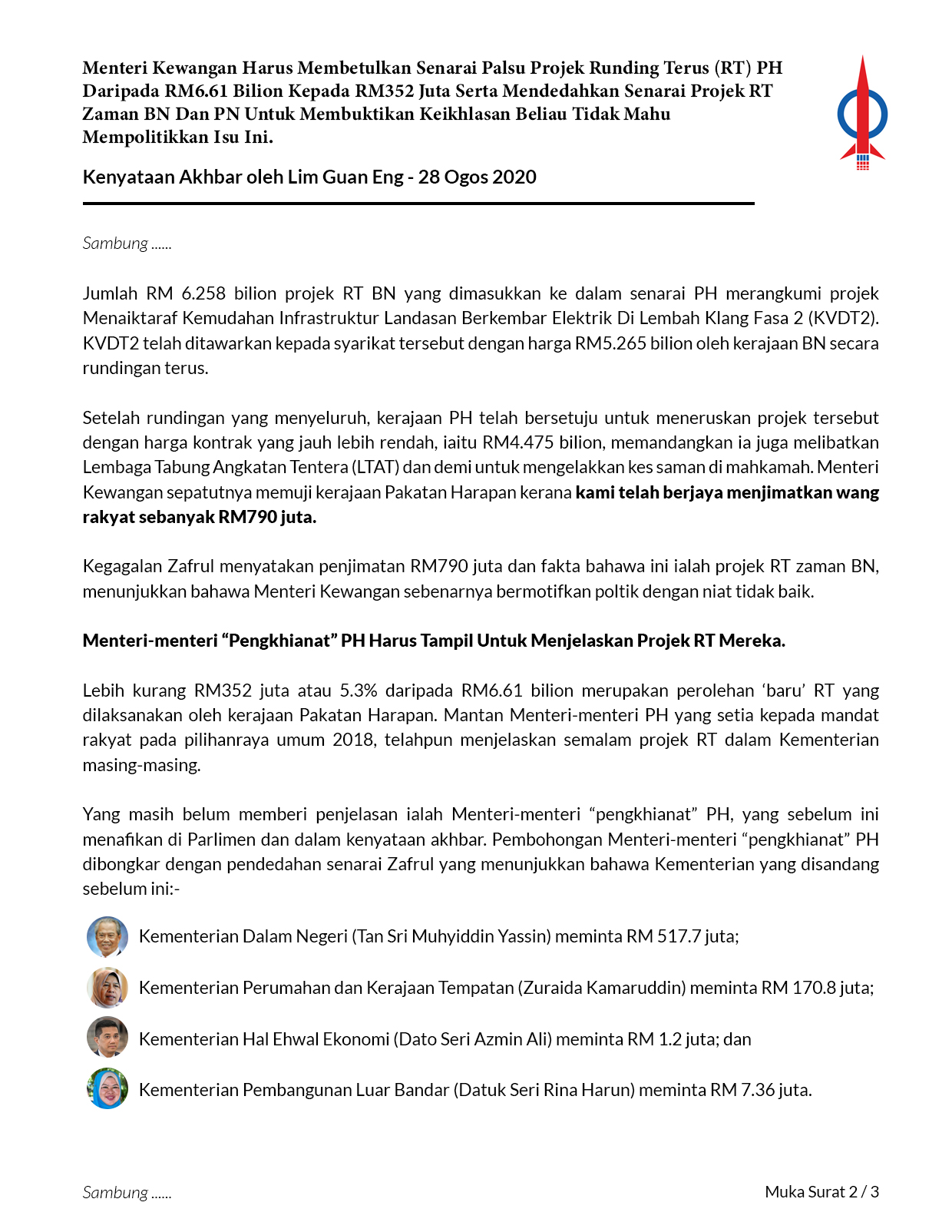 Part of Lim Guan Eng's statement. Click on the image for full statement