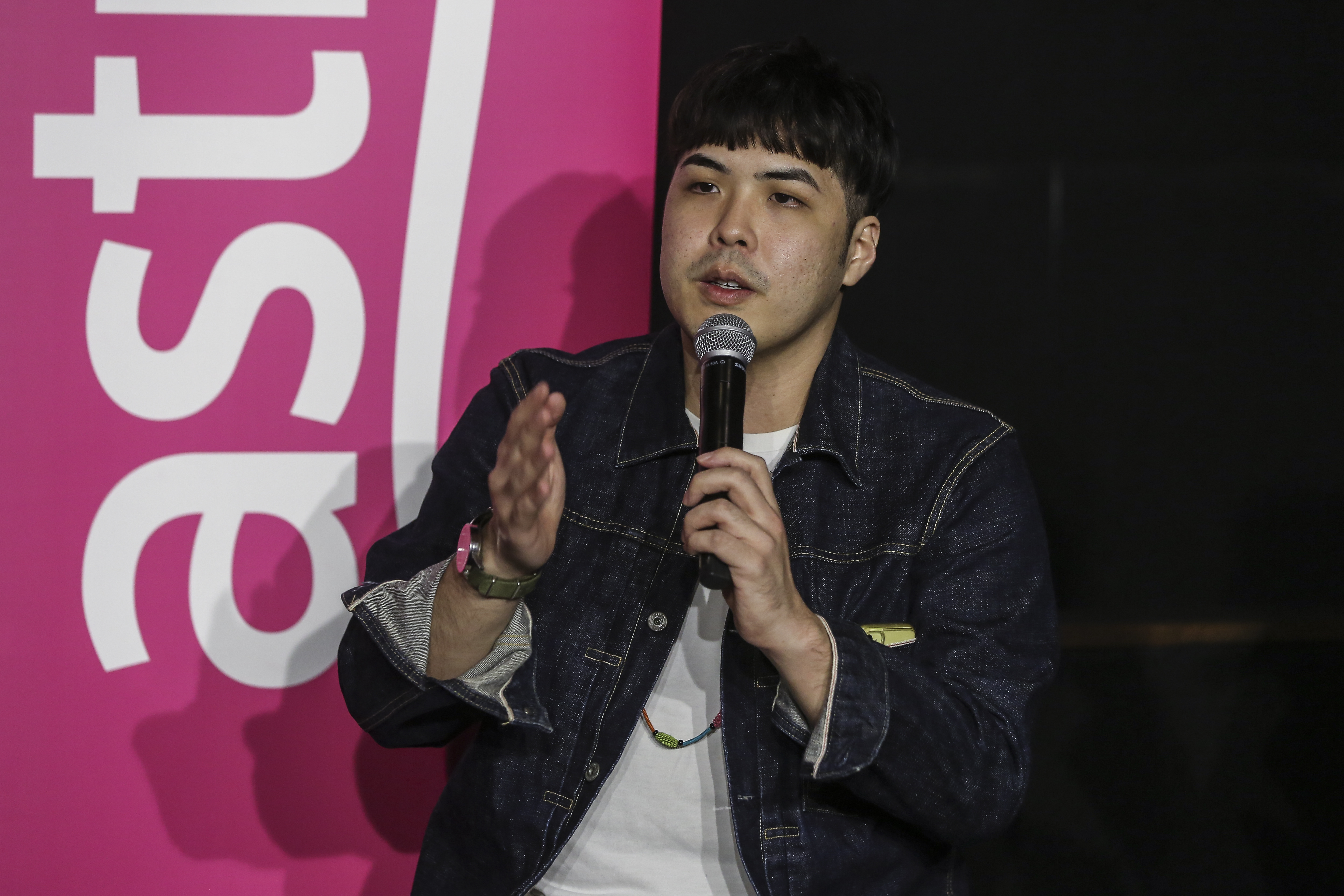 Astro Kuah Jenhan speaking at the Press Conference