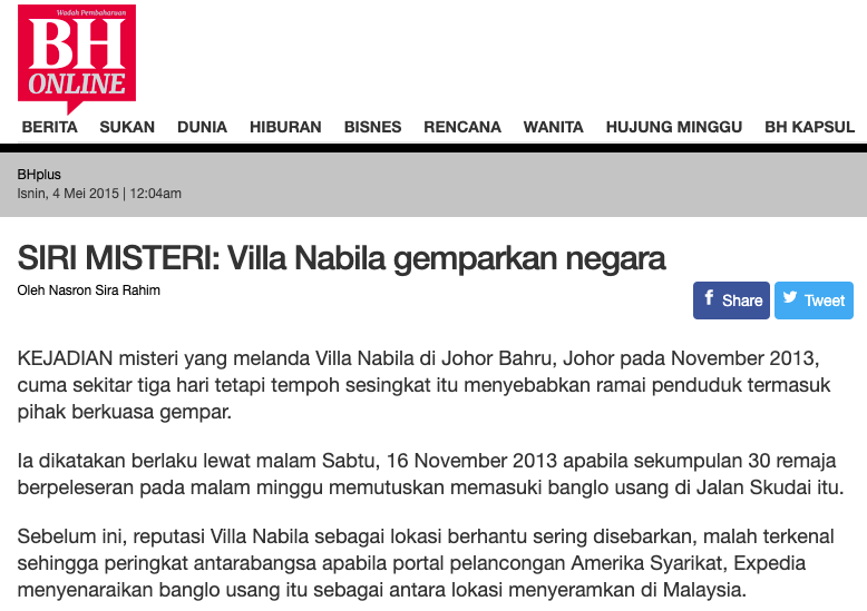 Screenshot/Berita Harian The news that shook the nation.