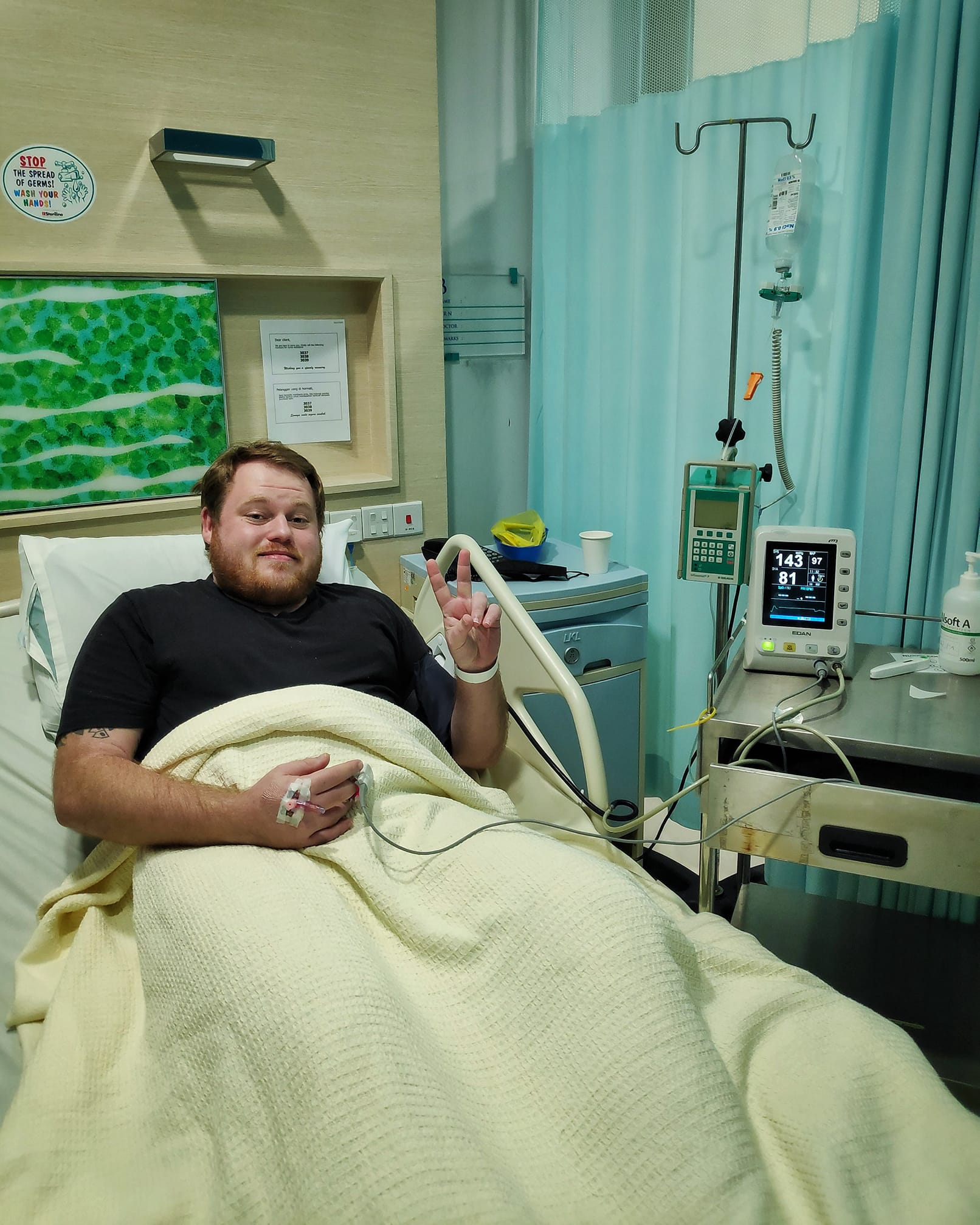 Thankfully, he's doing alright.