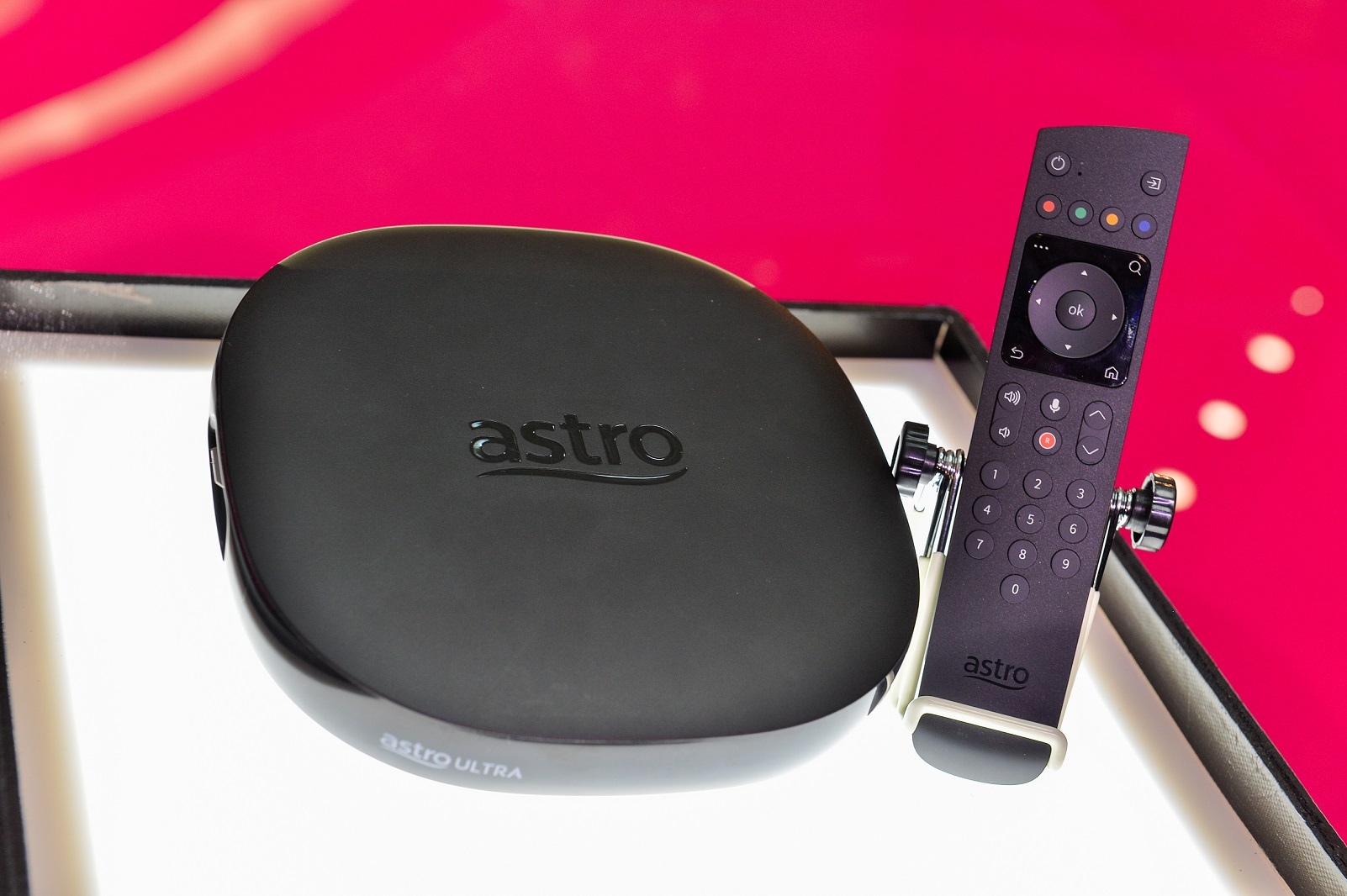 Astro The Ultra Box and its remote control.