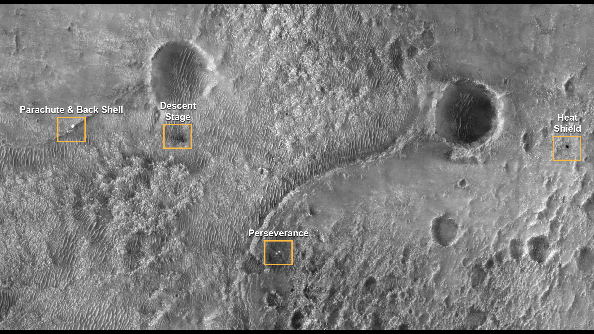 The landing site for the rover.