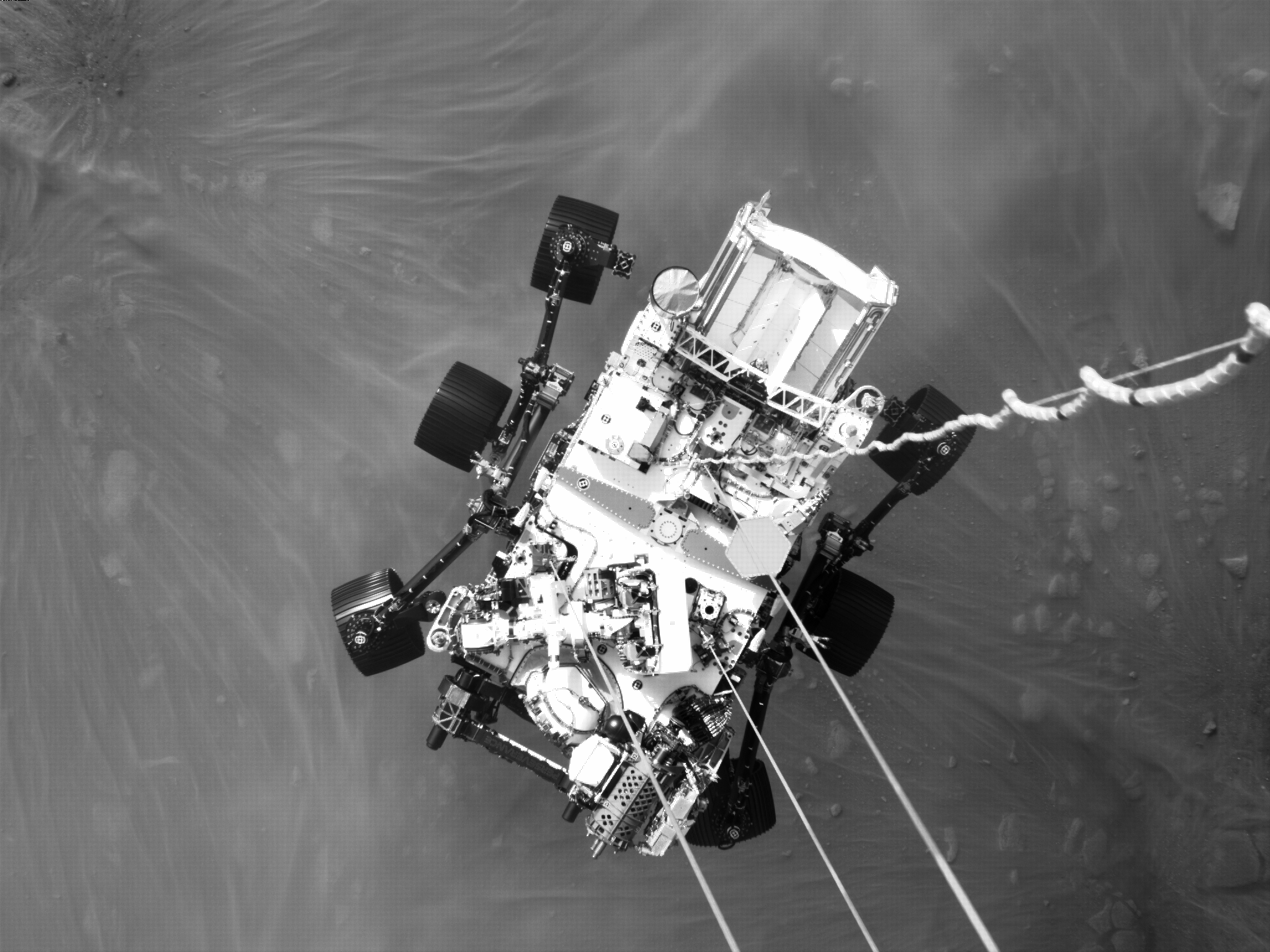 Mars Perseverance Sol 4: Descent Stage Down-Look Camera