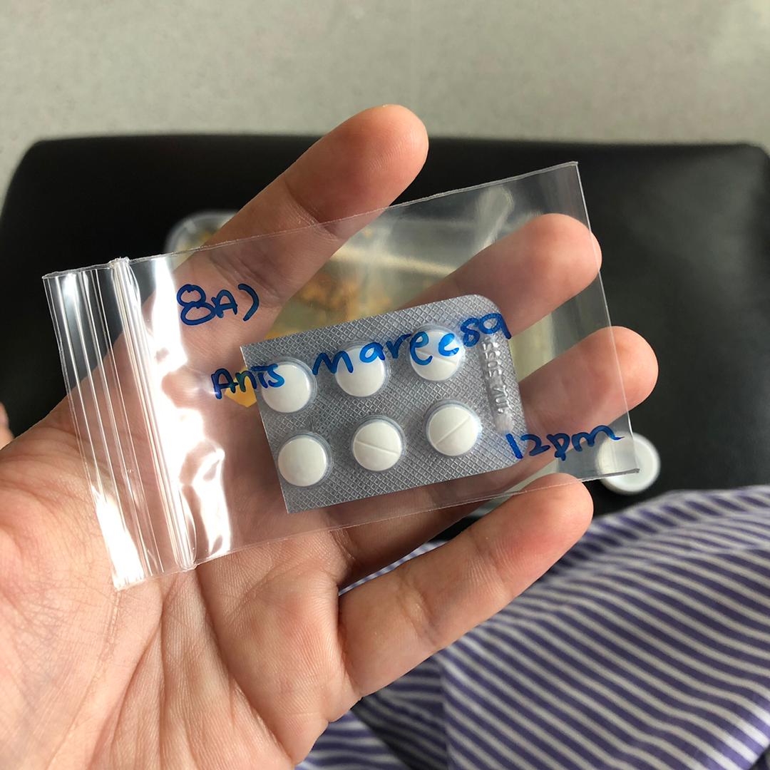 The Prednisolone medication.