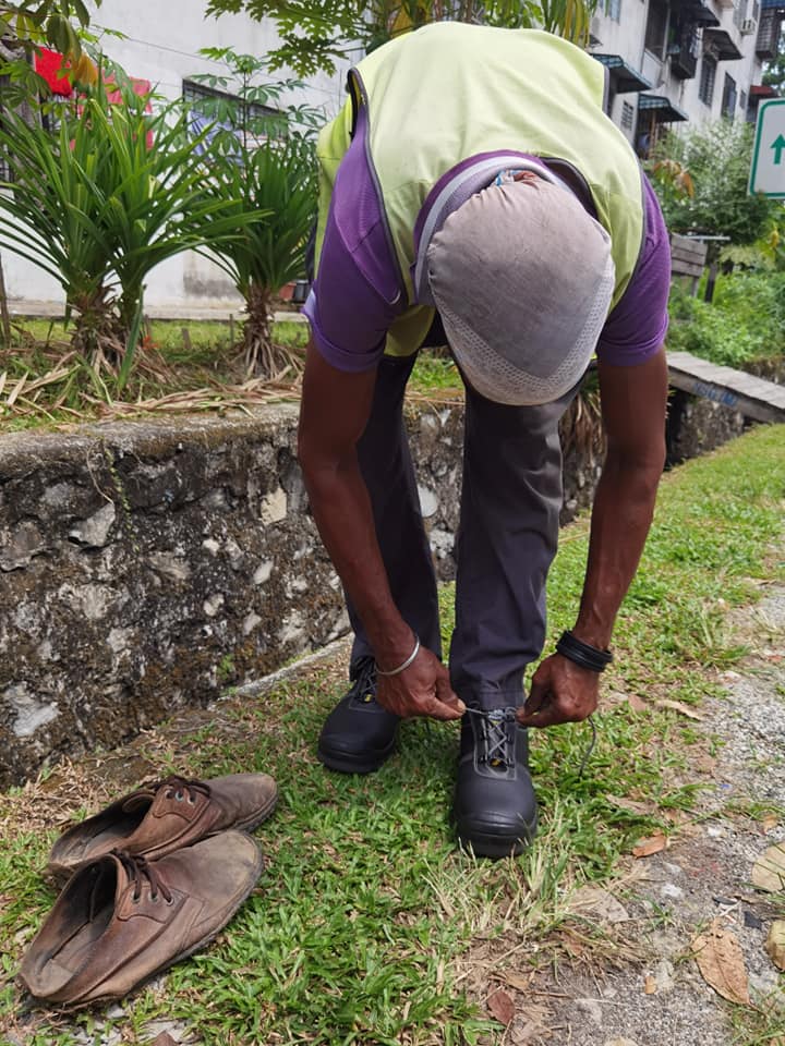 Uncle got his new pair of shoes.