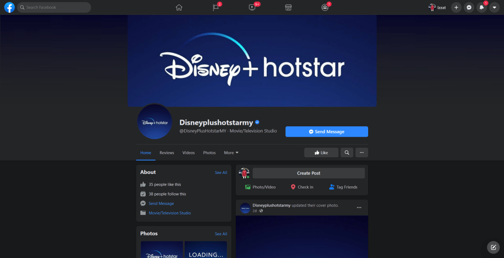The Facebook page went live.