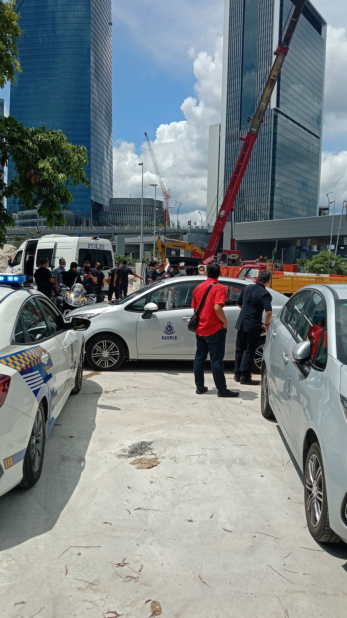 The authorities turned up in full force.